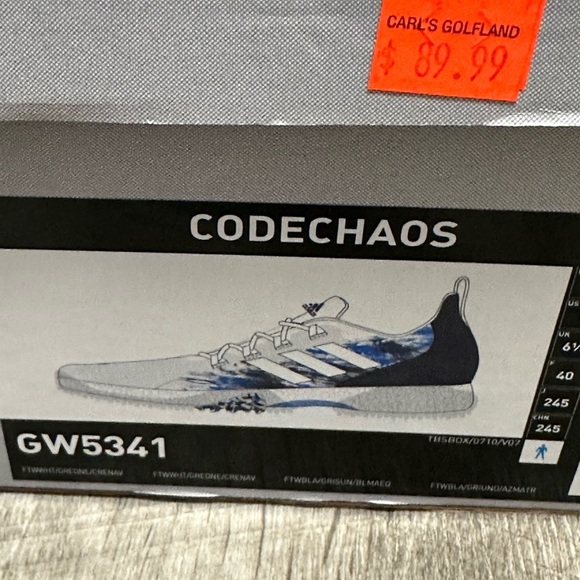 Men’s Adidas Golf 7 CODECHAOS Gray Blue Shoes Spikeless Lightweight Waterproof - Picture 6 of 11